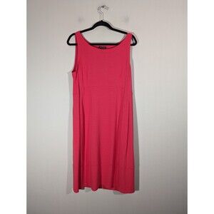 Eileen Fisher Coral Jersey Knee Length Sheath Dress Women Size L